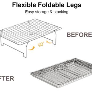 Blackhoso 3-Tier Cooling Rack with Baking Sheet for Cookies Cakes Pies, Baking Jerky Rack 304 Stainless Steel, Oven & Dishwasher Safe