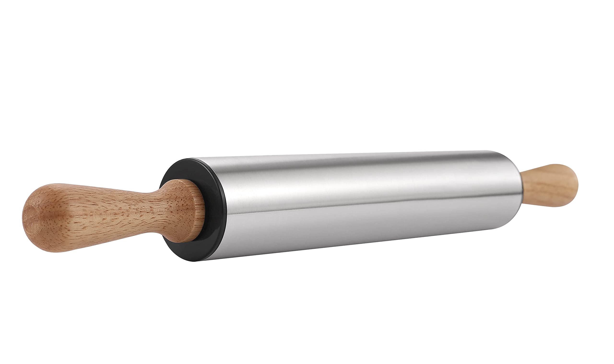 Rolling Pin with Wooden handle,9.6inch Stainless Steel Roller, rolling pins for baking,Which can be used to make Pizza, Pie Crust, Cookies, Pastry,sugar，Pasta and other dough.By Amber&Sean