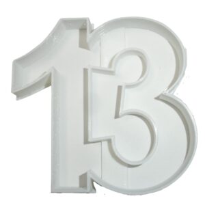 number 13 thirteen lucky friday birthday anniversary event cookie cutter made in usa pr108-13