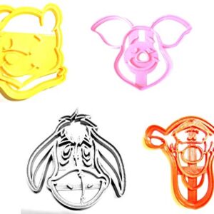 WINNIE THE POOH THEMED CARTOON BOOK TIGGER EEYORE PIGLET SET OF 4 COOKIE CUTTERS MADE IN USA PR493