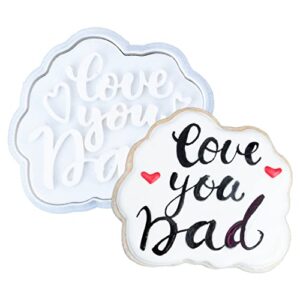 flycalf father cookie cutters with plunger stamps hardware love dad tools letter baking detailed kitchen cake decor plastic 3.5" cutter molds gifts