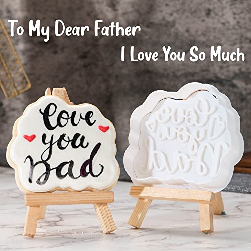 Flycalf Father Cookie Cutters with Plunger Stamps Hardware Love Dad Tools Letter Baking Detailed Kitchen Cake Decor Plastic 3.5" Cutter Molds Gifts
