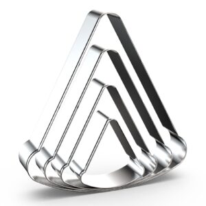 pizza slice cookie cutter set assorted sizes - 5", 4", 3", 2" - 4 piece food cookie cutter - stainless steel