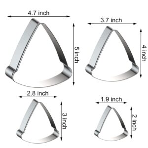 Pizza Slice Cookie Cutter Set Assorted Sizes - 5", 4", 3", 2" - 4 Piece Food Cookie Cutter - Stainless Steel