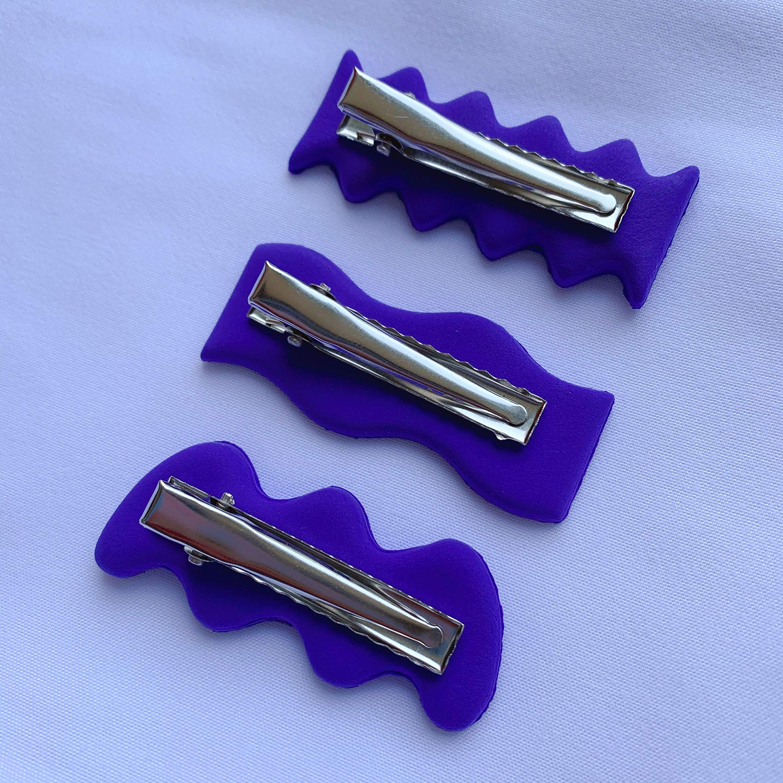 Set of 3 Wavy Rectangle Shape Cutters for Hair Clips Hair Barrettes