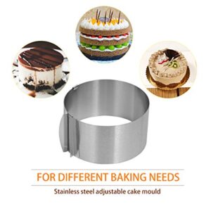 Adjustable 6-12 Inch Circle Cookie Cutter - round cake cutter Mousse Layered Cake Mold Baking Ring (6-12inch)