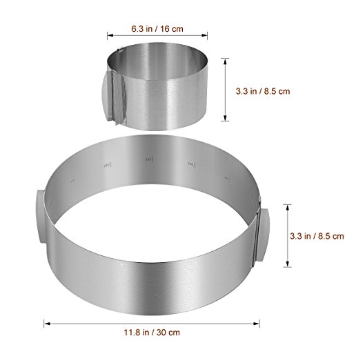 Adjustable 6-12 Inch Circle Cookie Cutter - round cake cutter Mousse Layered Cake Mold Baking Ring (6-12inch)