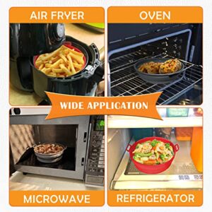 Foldable Silicone Air Fryer Liners - EATSY Air Fryer Silicone Liners Pot, Replacement of Parchment Paper Sheets, 2 Set of 7.5 Inch Air Fryer Liners Reusable For 3QT - 5QT