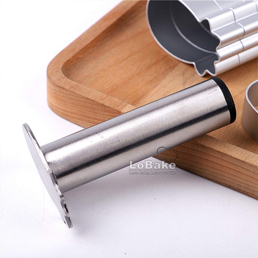 LoBake Pineapple shape Aluminium Press Cookie Cutter with Handle Stamp Metal Biscuit Mold Fondant Presser for Baking Set