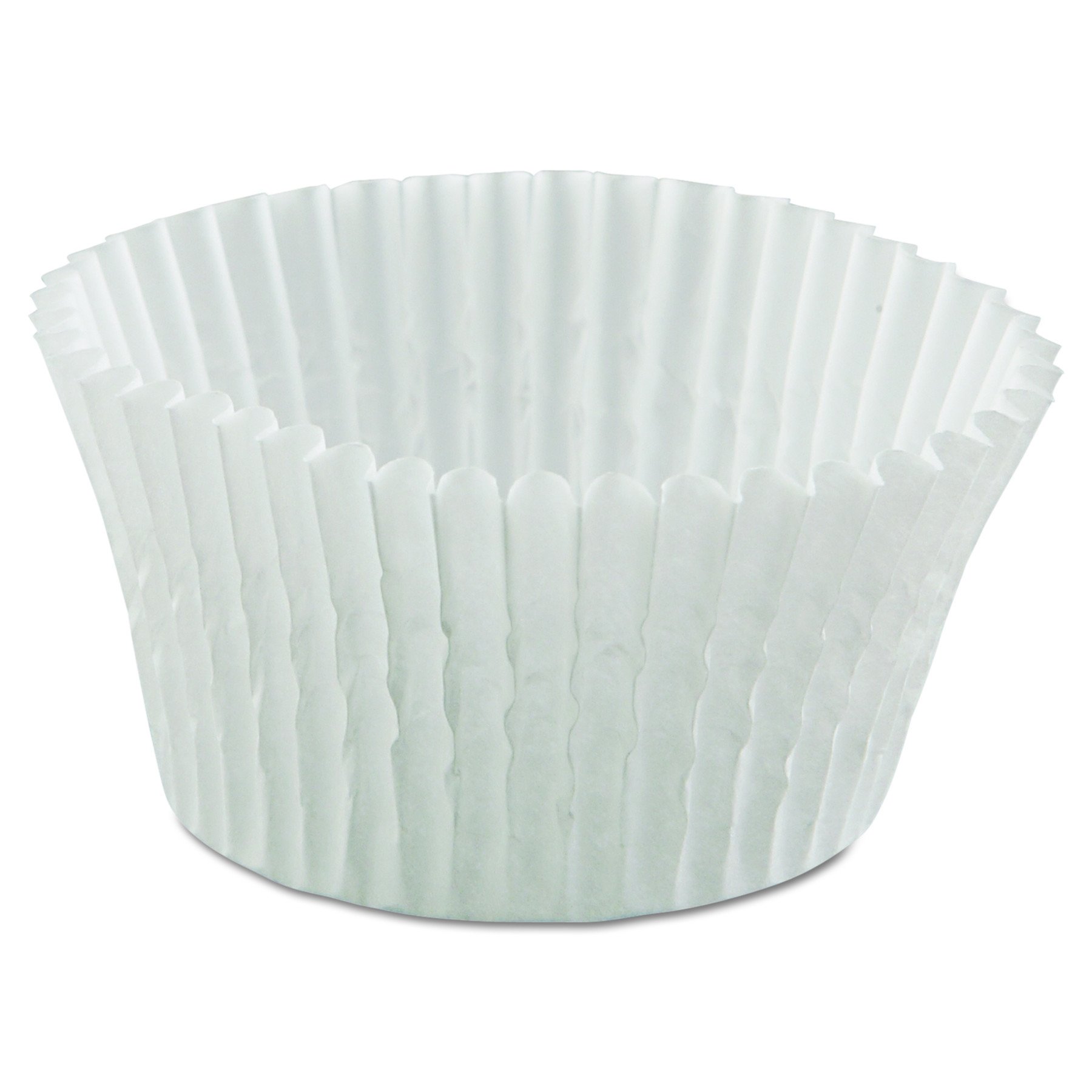 Hoffmaster Fluted Bake Cups, 4.5 Diameter x 1.25 h, White, Paper, 500/Pack, 20 Packs/Carton