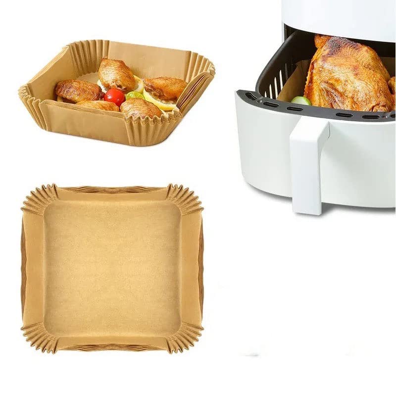 Premium airfryer liners (Pack of 100) - Non-Stick, Heat Resistant, and Hassle-Free Cooking with air fryer disposable paper liner, air fryer liners disposable