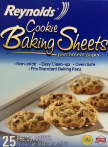 reynolds consumer cookie baking sheets non-stick parchment paper, 75 count (3 boxes of 25 sheets)