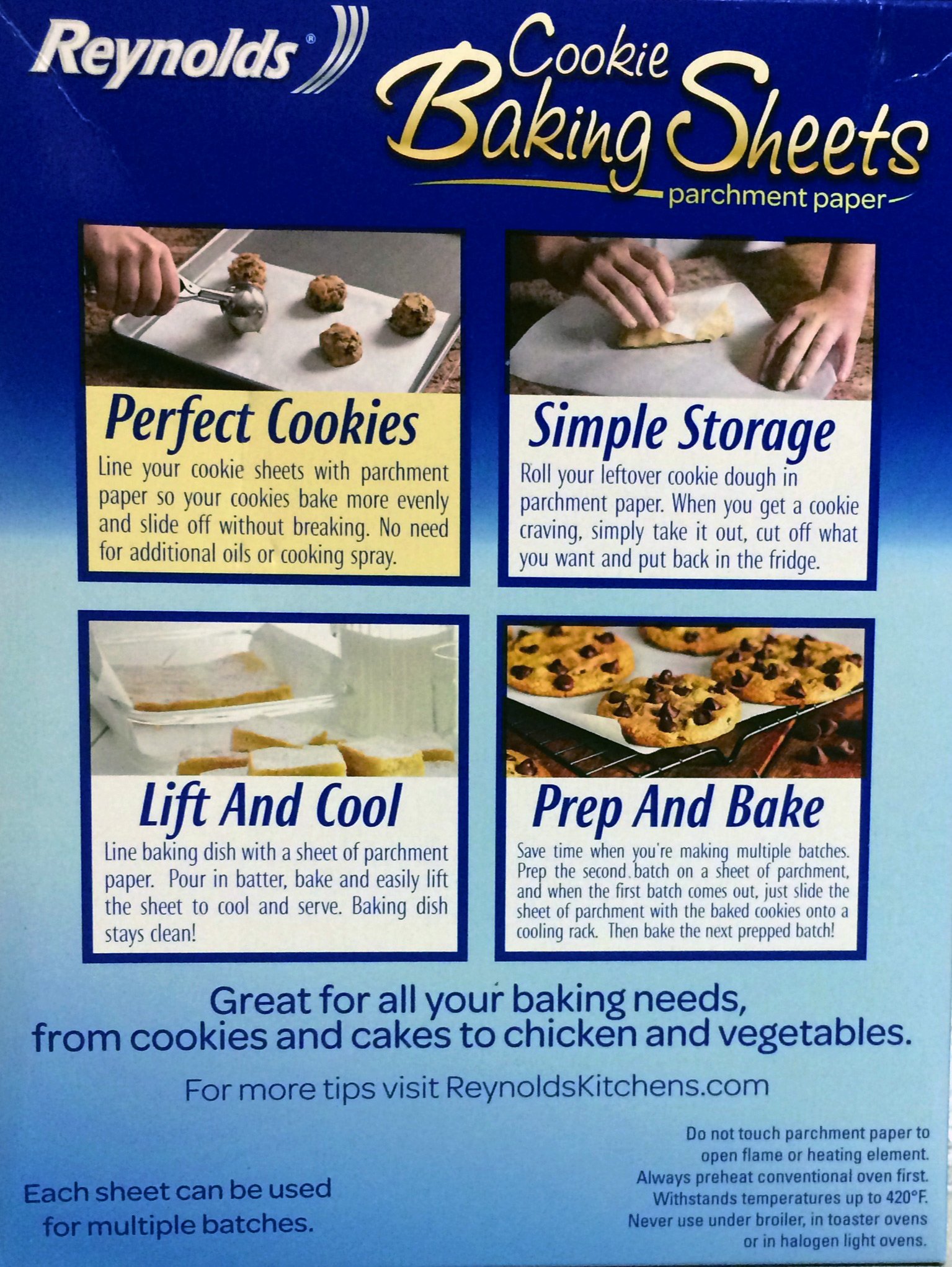 Reynolds Consumer Cookie Baking Sheets Non-stick Parchment Paper, 75 Count (3 Boxes Of 25 Sheets)