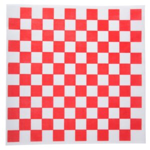 Red and White Checkered Food Grade Tissue Paper, Deli Basket Liner, 12 X 12 Inches, Dry Wax Deli Wrap Paper (Pack of 100)