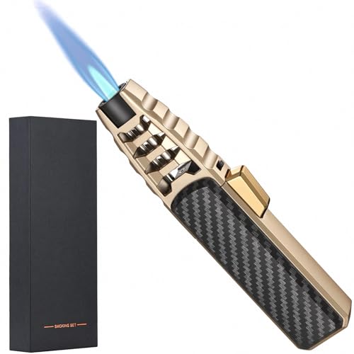 Butane Kitchen Torch Lighter - Refillable Culinary Cooking Torch with Lock and Adjustable Flame, for Creme Brulee,Desserts, BBQ and Baking (Butane Gas Not Included)