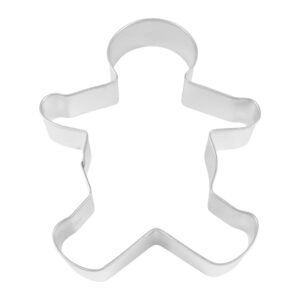 r&m international gingerbread boy cookie cutter, 8", silver