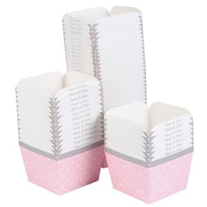 toyandona 100pcs paper baking cup small square cake wrappers cupcake liners desserts holders muffin cases for weddings birthdays baby shower (pink)