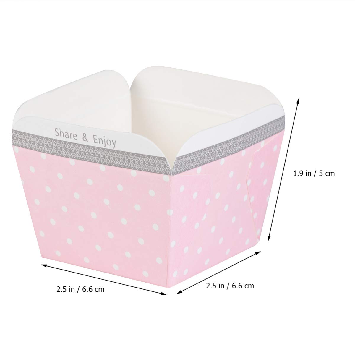 TOYANDONA 100pcs Paper Baking Cup Small Square Cake Wrappers Cupcake Liners Desserts Holders Muffin Cases for Weddings Birthdays Baby Shower (Pink)