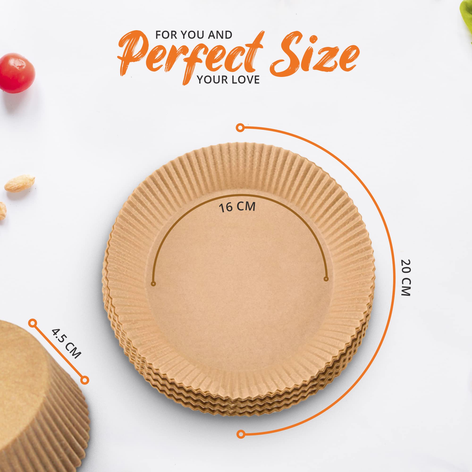 Air Fryer Liners - Non-Stick, Oil-Proof and Water-Proof Air Fryer Disposable Paper Liner - 7.87''*6.23''*3.09 Airfryer Parchment Liners - Air Fryer Paper Liners for Baking, Roasting and Frying