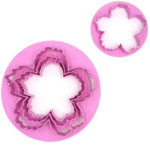 gobaker big peony flower cutters set, fondant cake gum paste flower petal cookie cutter for cake decoration