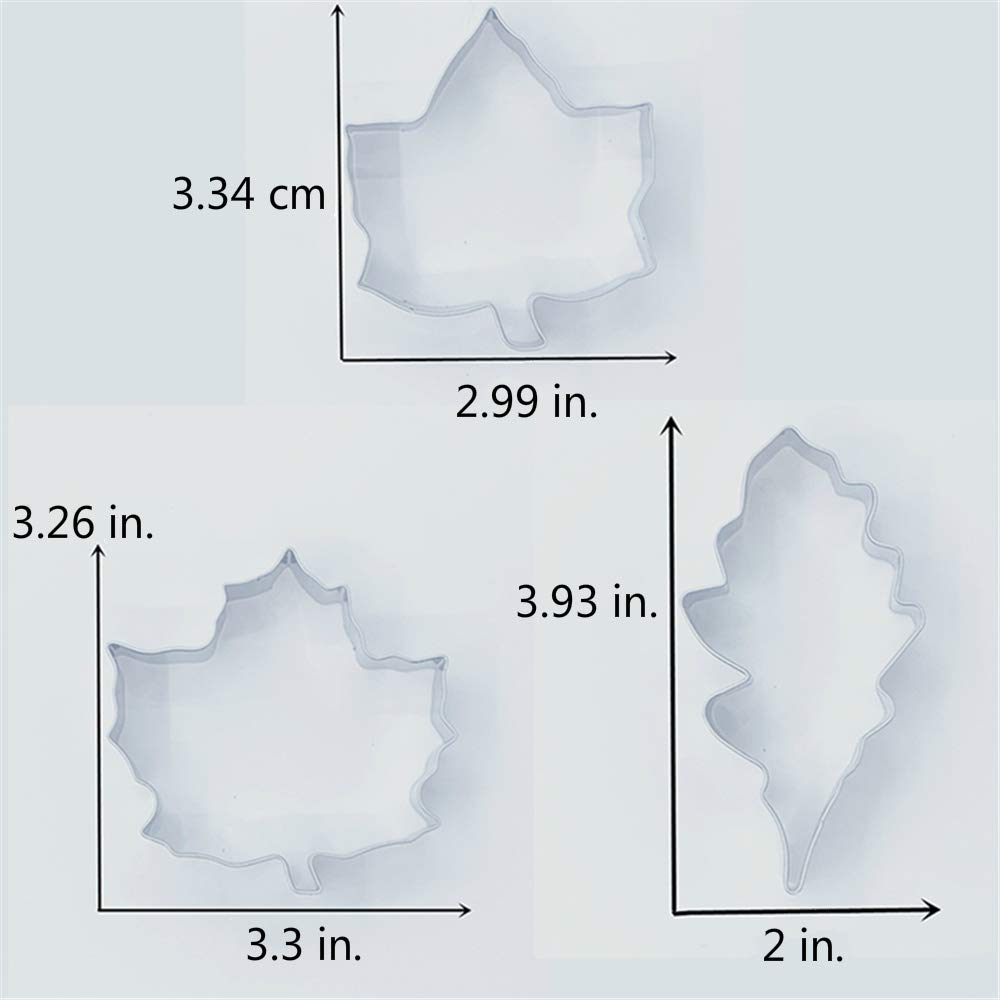 LILIAO Leaf Cookie Cutter Set - 7 Pieces - Maple Leaf, Rose Leaf, Ivy Leaf, Oak Leaf - Stainless Steel