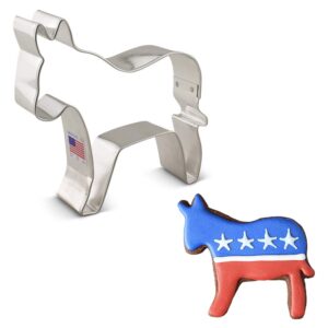 democratic donkey cookie cutter 3.75" made in usa by ann clark