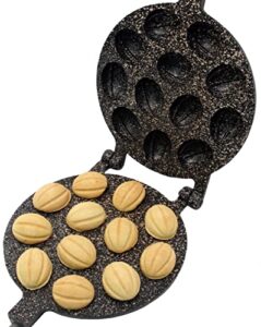 walnut cookie maker 12 halves non-stick coating granite stone cookies pastry