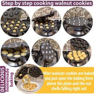 Walnut Cookie Maker 12 halves non-stick coating granite stone Cookies Pastry