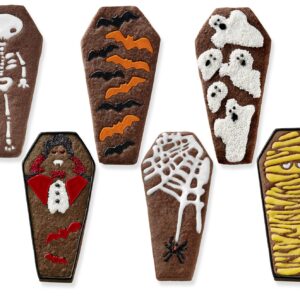 Tovolo Coffin Holiday Cookie Cutters, Templates Reverse, Dishwasher Safe - Set of 6