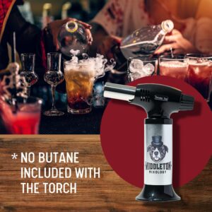 Cocktail Torch - Culinary, Kitchen, BBQ, Smoker, Food Searing Butane Torch - Refillable Torch Perfect for Smoking Old Fashioned Drinks - Perfect for Cocktails, Whiskey, & Bourbon - NO BUTANE INCLUDED