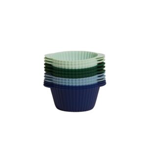 gir: get it right premium silicone cupcake liners - reusable non-stick baking cups - 12 pack, frosty mint