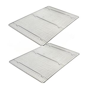 truecraftware set of 2 chrome plated 20"-1/2 x 14-1/2" footed wire icing/cooling rack fits 22" x 16" pan- baking rack cookie cooling racks for baking & cooking