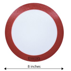 Round Silicone Baking mat for Cakes, Pastry, pies, 0.75 MM Thick, Reusable Baking Liner, Non-Stick, Easy Clean, Professional Grade (2, 8" Round)