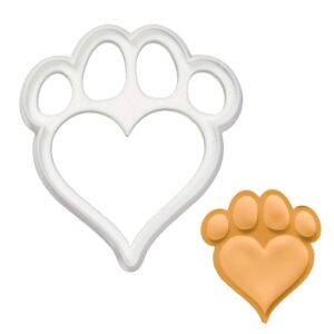 heart paw cookie cutter - large size, 1 piece - bakerlogy