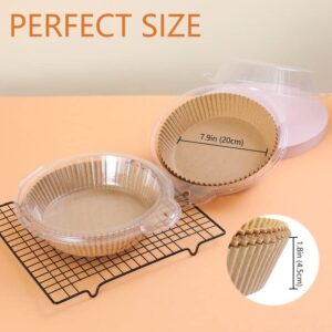 Disposable Air Frying Pan Paper 100 Pcs 7.9 Inch Non Stained for Microwave Oven Fryers Basket Frying Pan, Food Grade Microwave Baking Paper