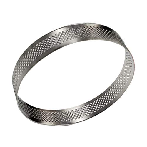 GARNECK Stainless Steel Tart Ring Cake Mousse Ring Round Cake Molds Cake Rings Perforated Cutter Round for Home Kitchen Bakeware 15CM