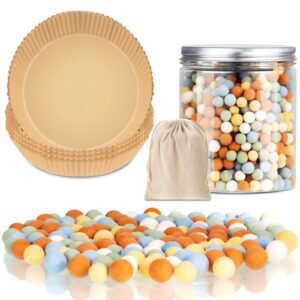 2 lb pie weights for baking ceramic pie crust weights blind baking beads with 50 pcs disposable parchment paper pie liner fit 8,9,10 inch dish (multi color, 1 pcs)