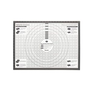 tovolo pro-grade sil pastry mat w/reference marks for baking, food and meal prep, cooking and more 25" x 18"