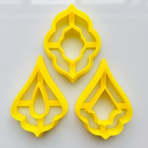 chenrui 3 pcs moroccan donut shaped cutters, polymer clay cutters for jewelry making