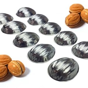 Metal Mold Form Nuts For Sweet Russian Nuts Oreshki Pastry Cookie Nutlets (Set of 40 pcs)