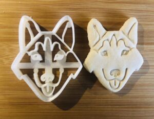 husky cookie cutter and dog treat cutter - face - 3 inch