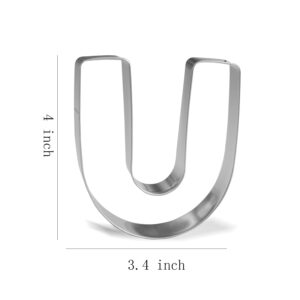 Keewah USA Letter Cookie Cutter Set - 3 Piece - 4 inch USA - Stainless Steel