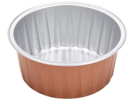 KEISEN 3 2/5" 125ml 100/PK 4OZ Disposable Aluminum Foil Cups for Muffin Cupcake Baking Bake Utility Ramekin Cup (Chestnut)