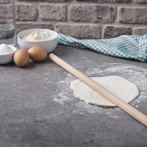 DESTALYA Wood Rolling Pin for Baking | 48 cm Wooden Roller for Dough Pastry Pizza Pasta Bread Cookie Pie Clay | Essential Kitchen Utensil