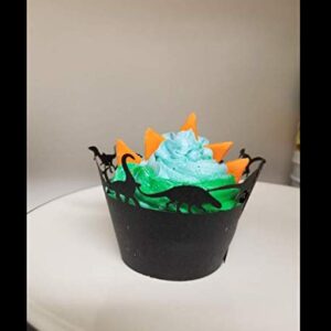 black Dinosaur Laser cut Cupcake Wrapper Cup Cake Baking Muffin 60pcs