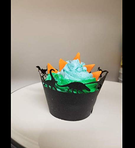 black Dinosaur Laser cut Cupcake Wrapper Cup Cake Baking Muffin 60pcs