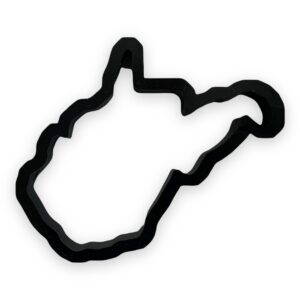 west virginia state cookie cutter with easy to push design (4.5 inch)