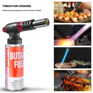 AKBLL Butane Torch Head,Anti-Scald Cooking Torch Lighter with Adjustable Flam,Kitchen Culinary Blow Torch for Sous Vide, Creme Brulee, Baking, BBQ, Soldering(Butane Canister Not Included)