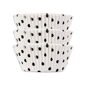 25 PC Set White with Black Polka Dot Cupcake Liners Muffin - Designer Cupcake Liners from Bakell
