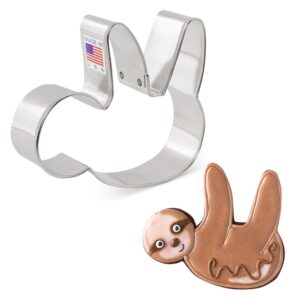 sloth cookie cutter, 3.75" made in usa by ann clark